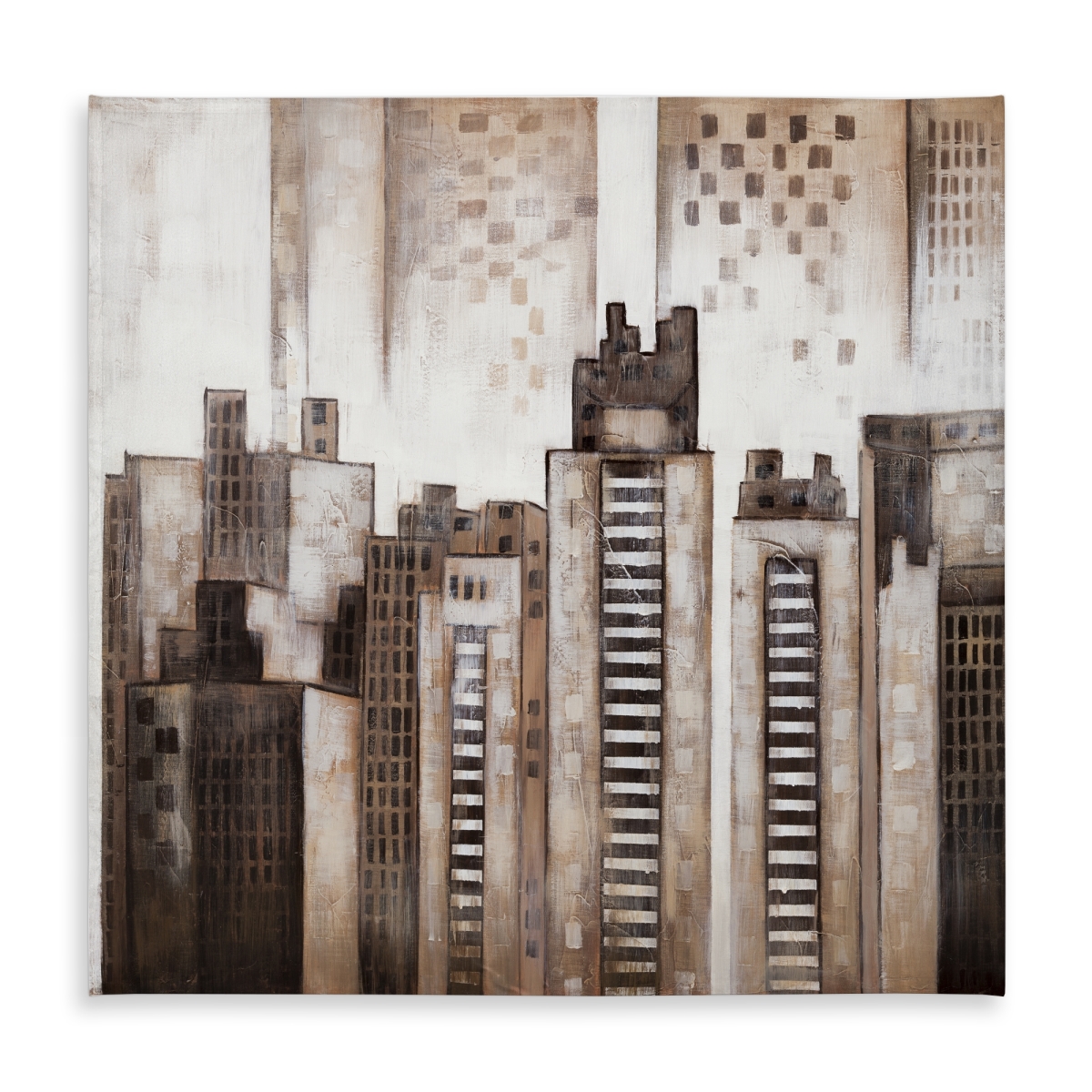 Picture of Begin Home Decor C1TC5858AMG19A 58 x 58 in. Square City Modern Beige Indoor & Outdoor Tablecloth - Decor