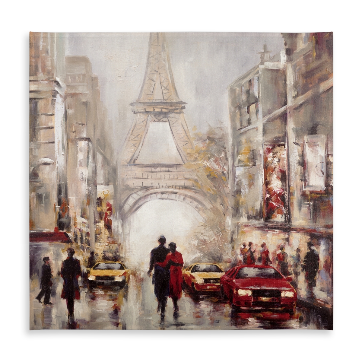 Picture of Begin Home Decor C1TC58580LDM81 58 x 58 in. Busy Street of Paris Tablecloth - Eiffel Tower Home Decor