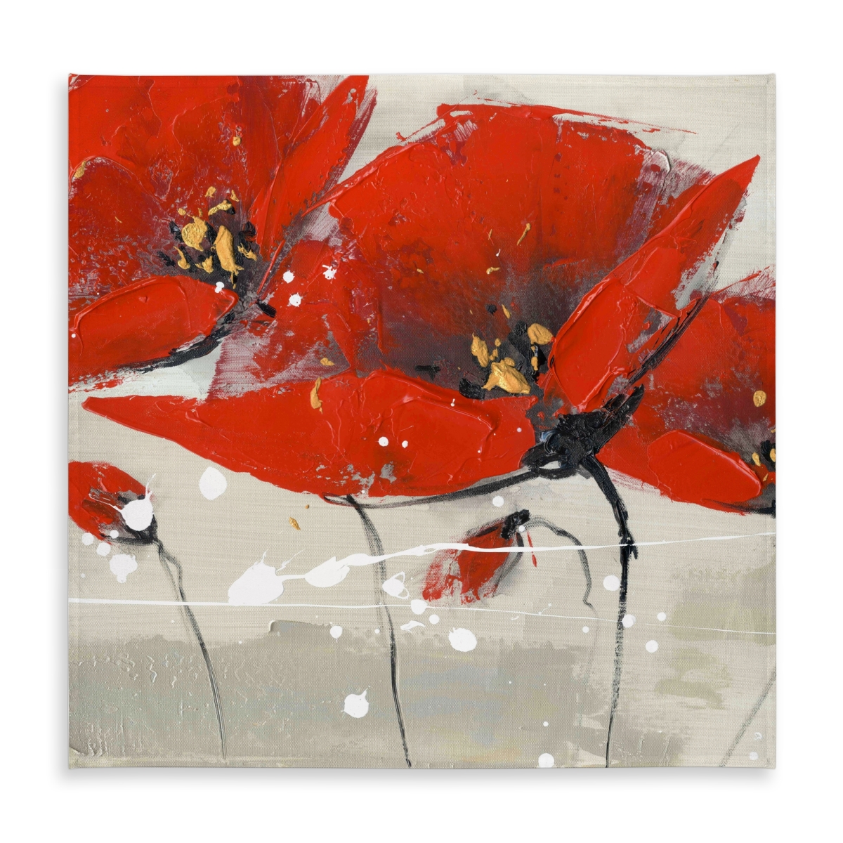 Picture of Begin Home Decor C1TC5858RP33NF 58 x 58 in. Red Flowers Tablecloth - Handwritten Typo Decor - Indoor & Outdoor
