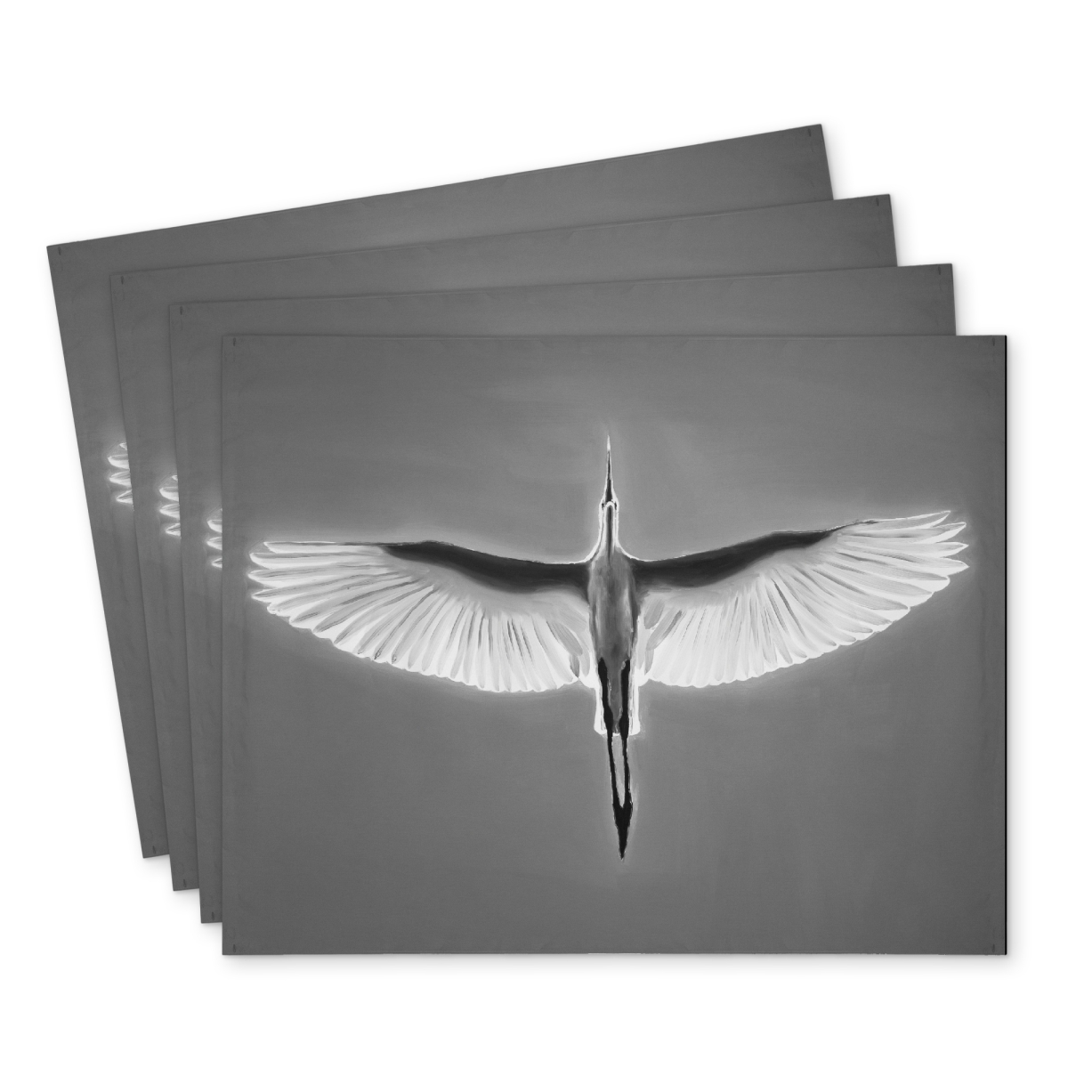 Picture of Begin Home Decor C4PP1418A0BAE6 14 x 18 in. Great Blue Heron in Flight Placemat - Home Decor Accent - Set of 4