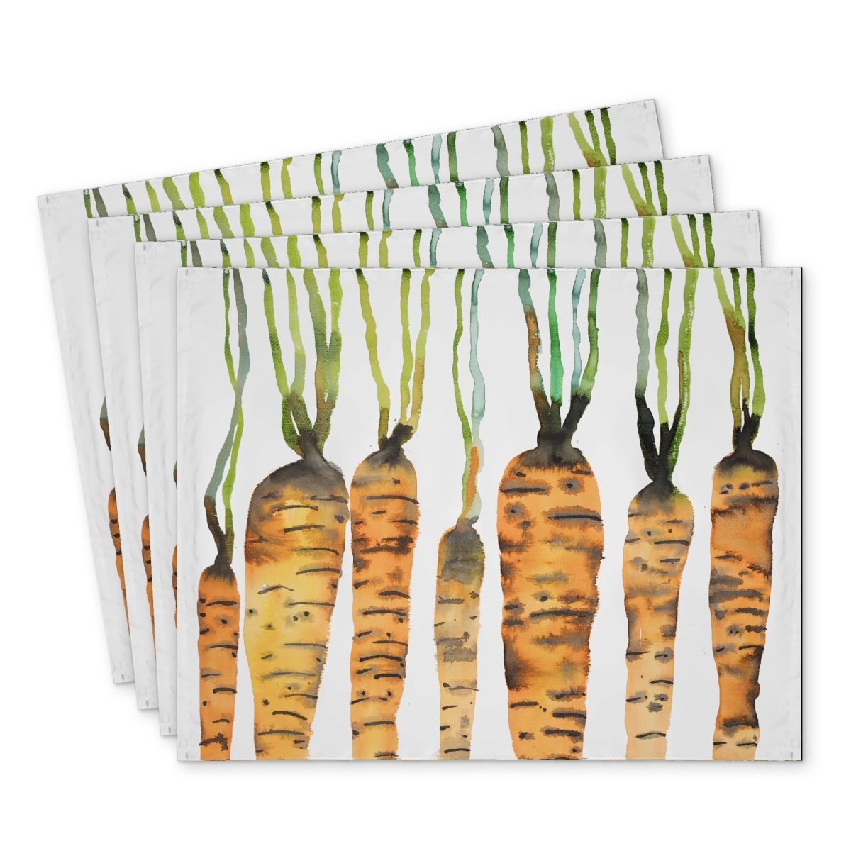 Picture of Begin Home Decor C4PP1418GFEA4W 14 x 18 in. Watercolor Carrots Polyester Placemat - Home Decor Accent - Set of 4