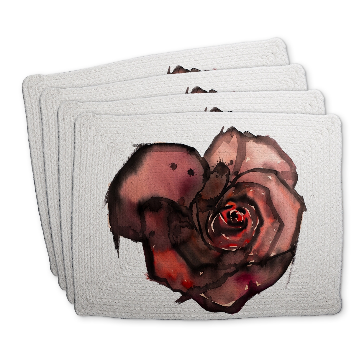 Picture of Begin Home Decor C4BP141845Q0SB 14 x 18 in. Dark Rose Braided Polyester Placemat - Home Decor Accent - Set of 4
