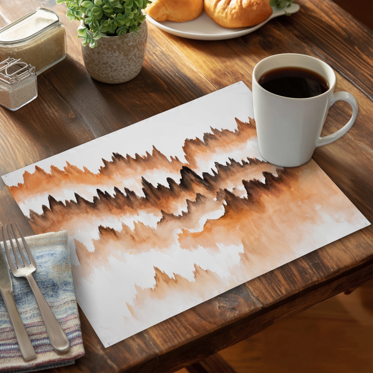 Picture of Begin Home Decor C4PP14188OVM0E 14 x 18 in. Mountain of Fir Trees Polyester Placemat - Home Decor Accent - Set of 4