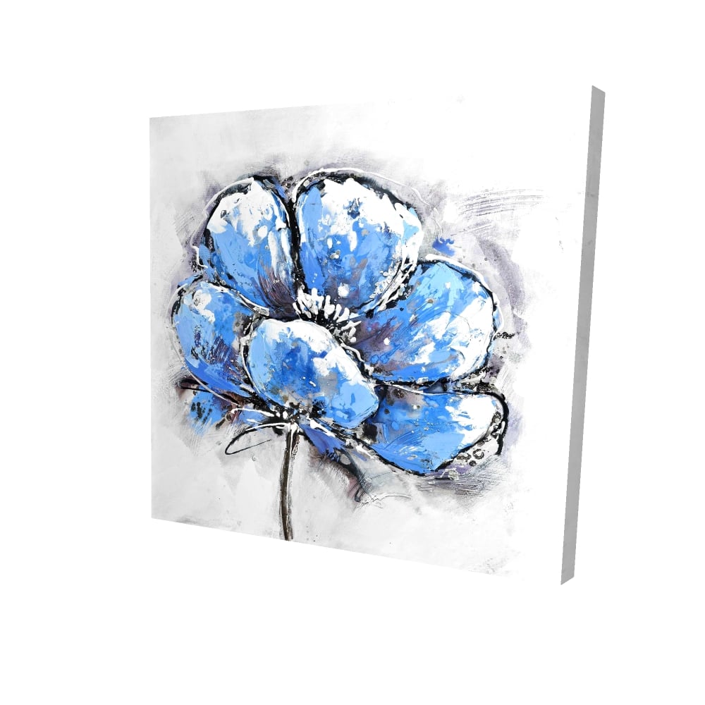 2080-0808-FL27 8 x 8 in. Abstract Blue Petals Canvas - Botanical Floral Home Decor