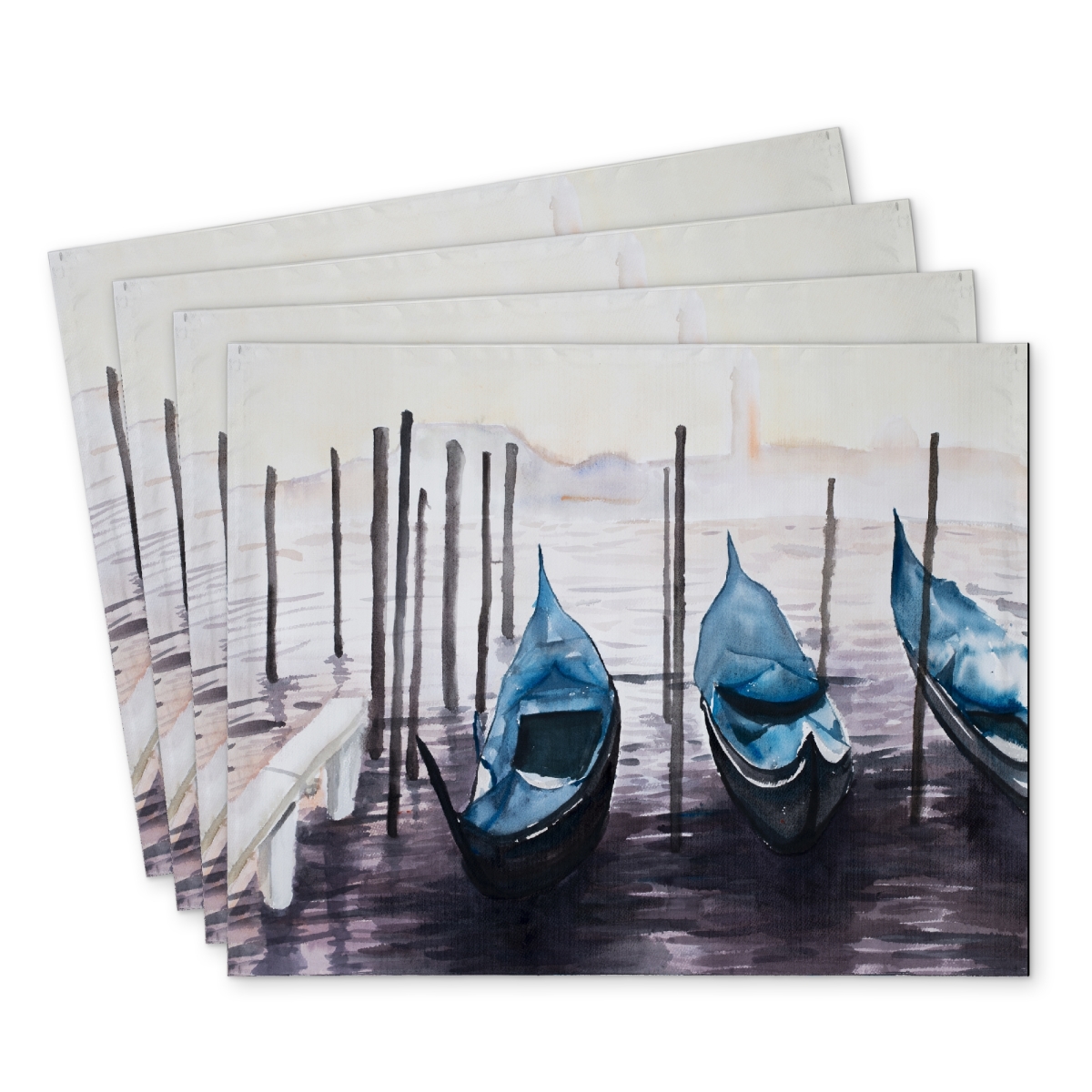 Picture of Begin Home Decor C4PP1418ZAII77 14 x 18 in. The Gondola in Italy - Polyester Placemat for Home Decor - Set of 4