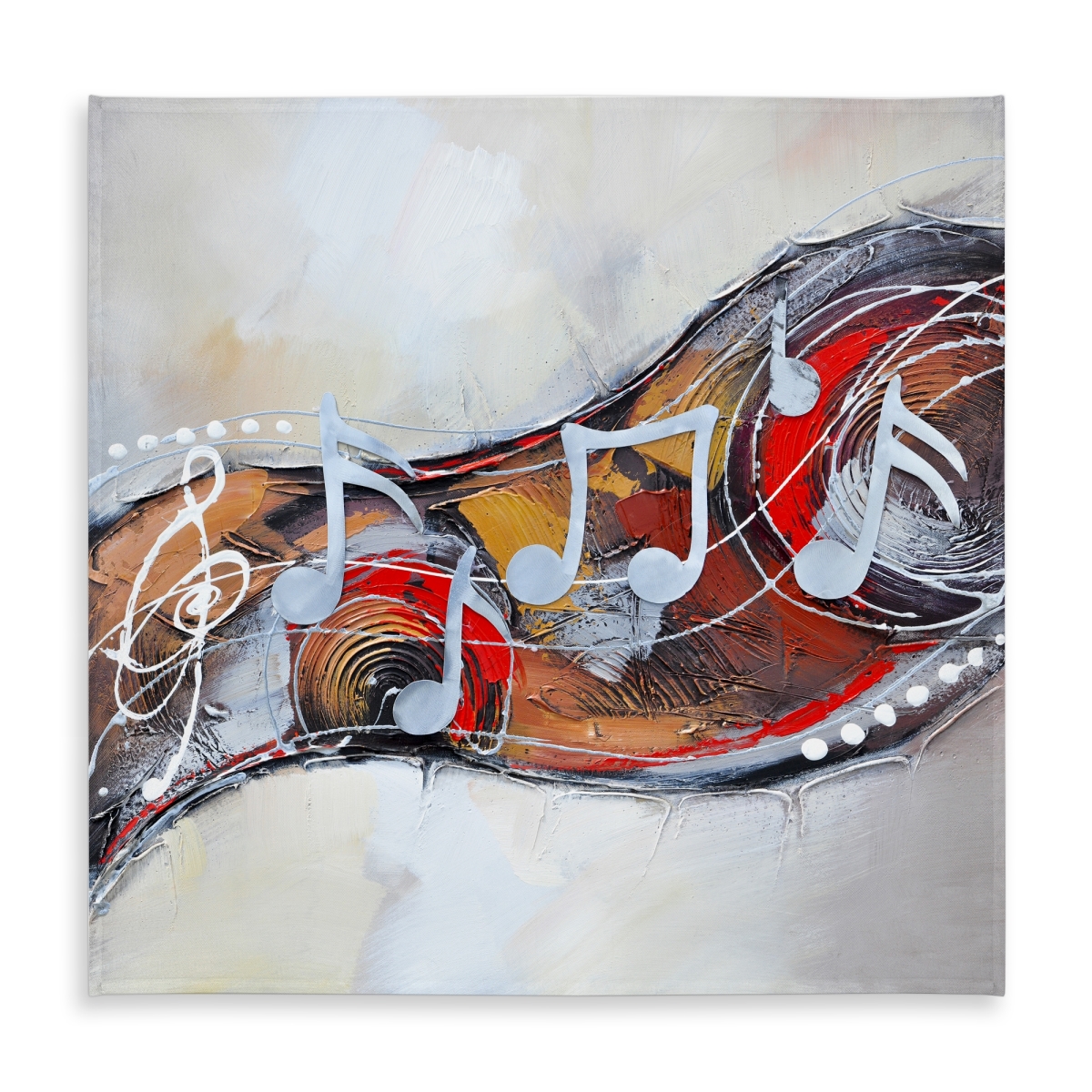 Picture of Begin Home Decor C1TC5858C4MARV 58 x 58 in. Abstract Serenade - Musical Tablecloth for Home Decor