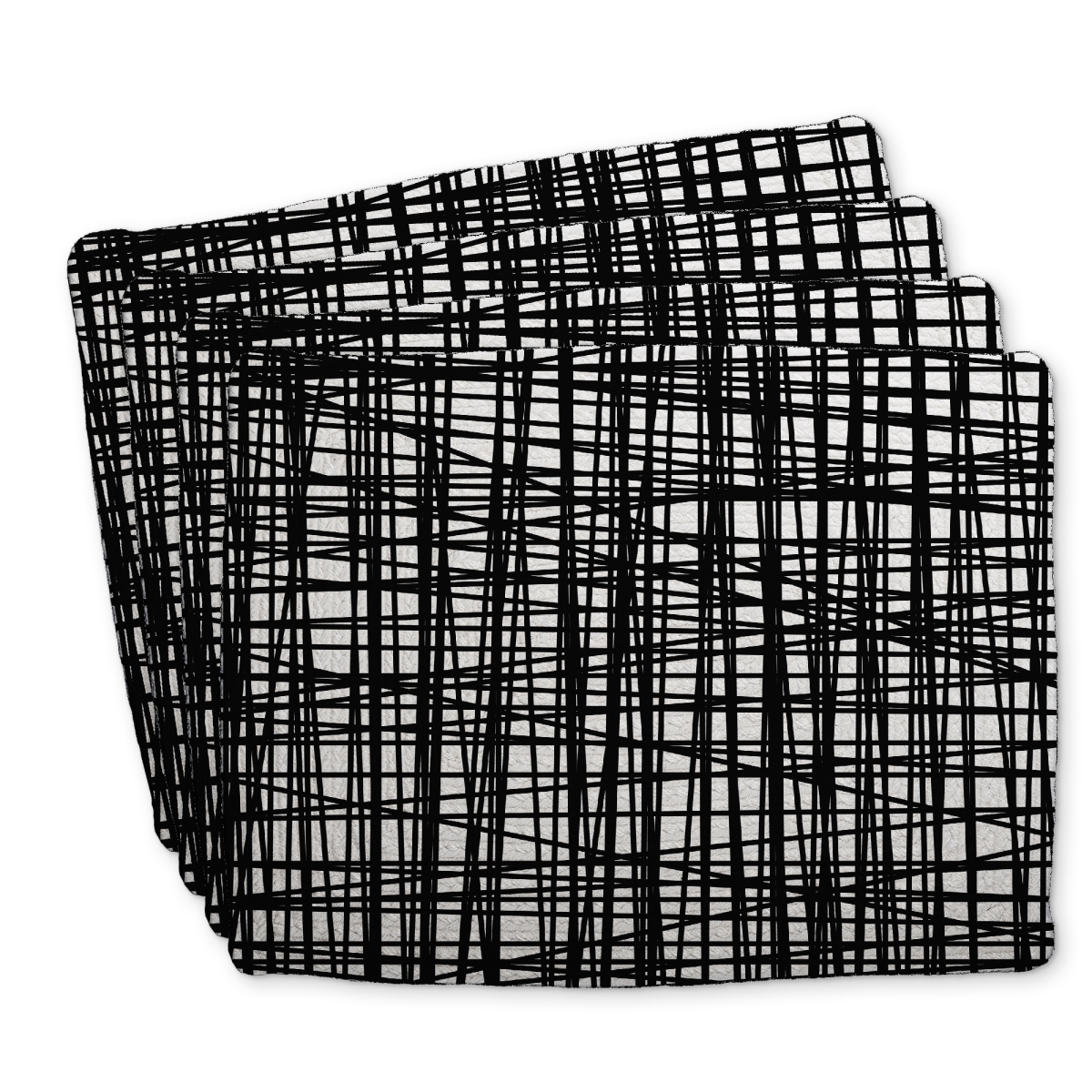 Picture of Begin Home Decor C4BP1418IZ7ZV0 14 x 18 in. Abstract Small Stripes Braided Polyester Placemat - Home Decor - Set of 4