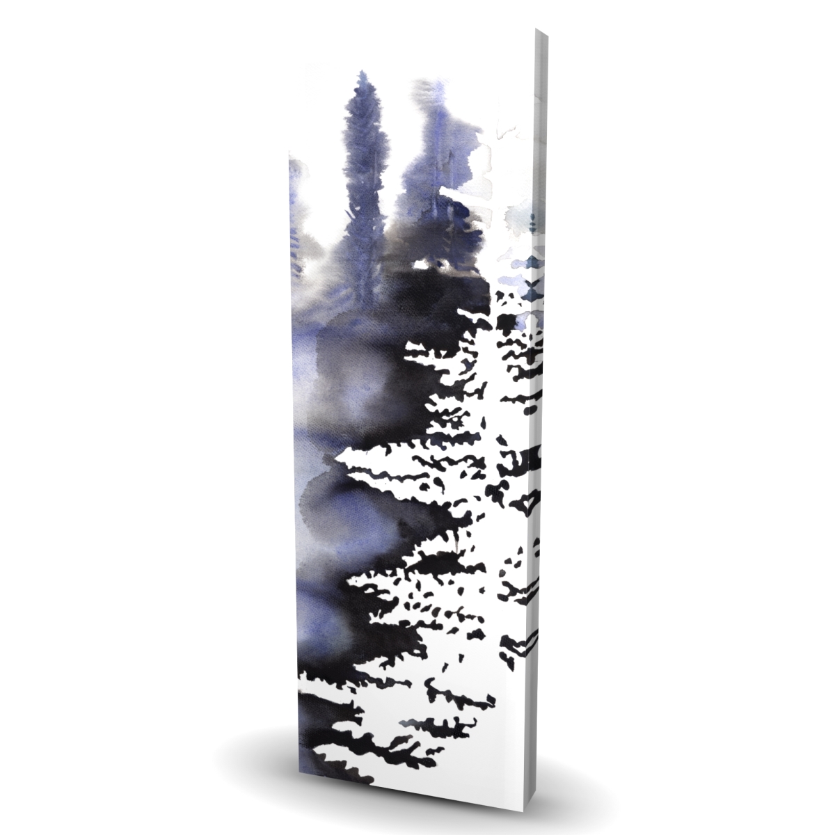 C1RC1648HNA07Y 16 x 48 in. Silhouette of a Forest - Blue Office Canvas for Home Decor