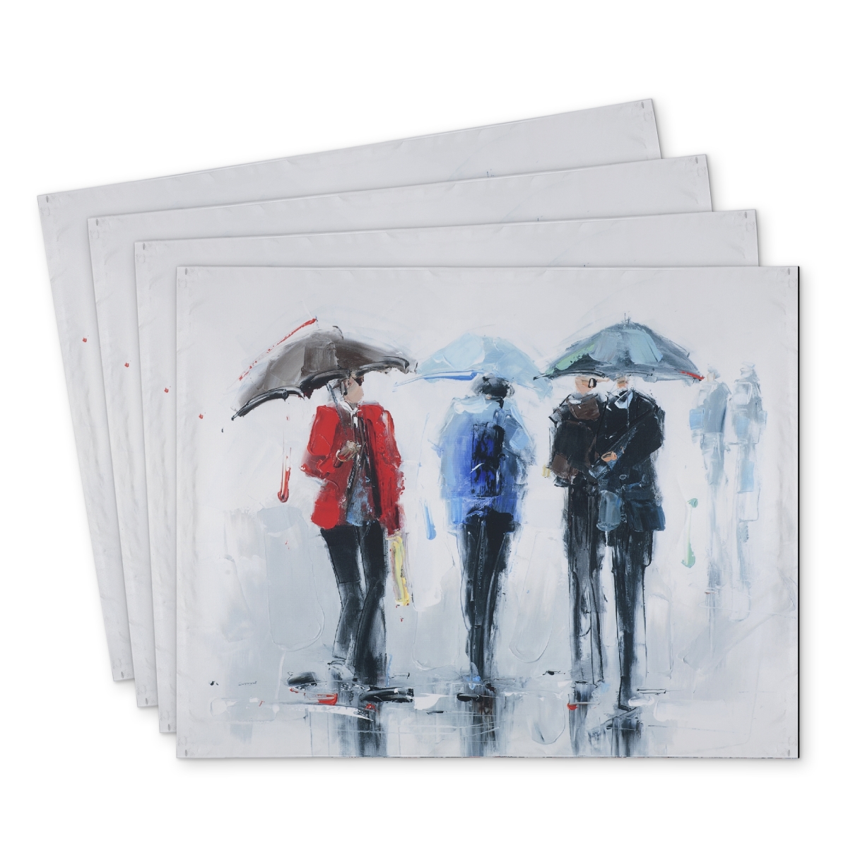 Picture of Begin Home Decor C4PP1418PULMCC 14 x 18 in. Spring Shower Polyester Placemat for Stylish Home Decor - Set of 4