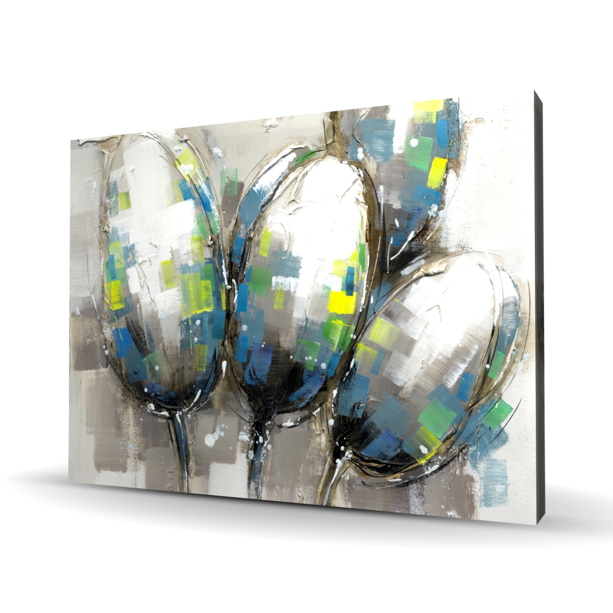 C1RC364855VDPH 36 x 48 in. Abstract Blue Tulips - Gray Floral Canvas for Home Decor