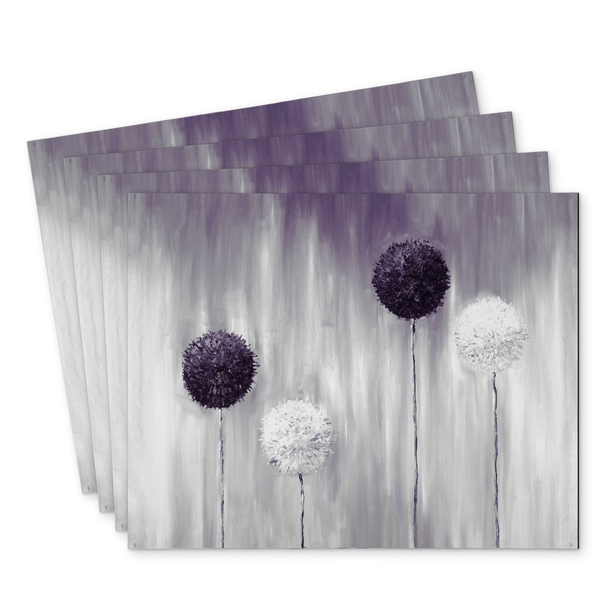Picture of Begin Home Decor C4PP14188X259Y 14 x 18 in. Purple Allium Flowers Polyester Placemat - Home Decor Accent - Set of 4