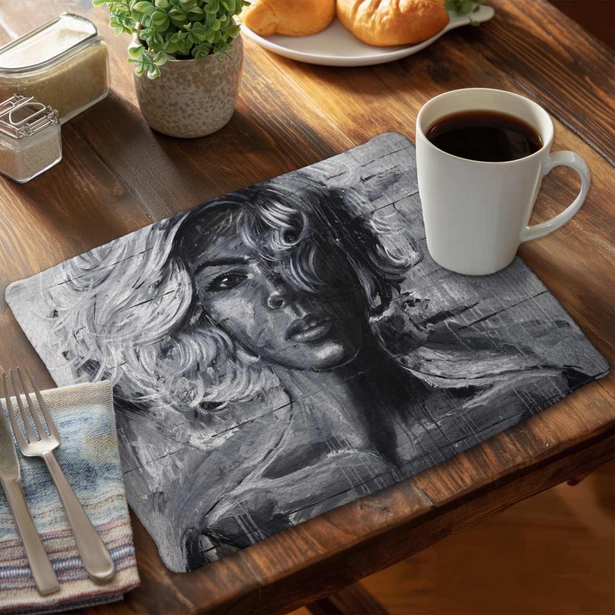 Picture of Begin Home Decor C4BP1418JHQNSF 14 x 18 in. Gentle Woman Braided Polyester Placemat - Home Decor Accent - Set of 4