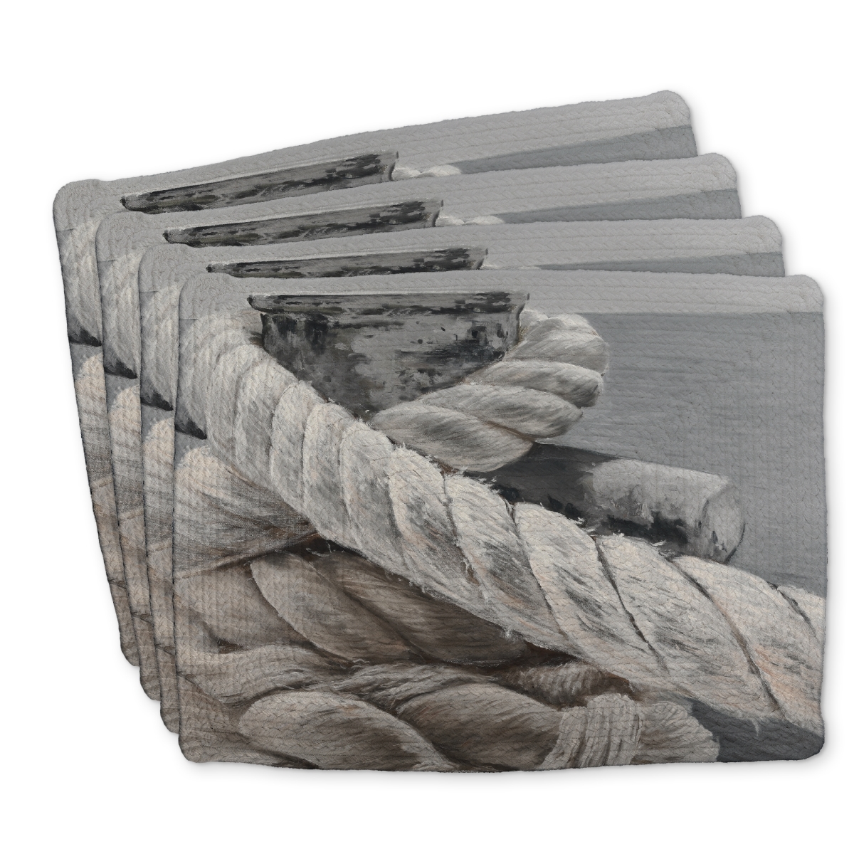Picture of Begin Home Decor C4BP1418IQJEJM 14 x 18 in. Twisted Boat Rope - Braided Polyester Placemat for Home Decor - Set of 4