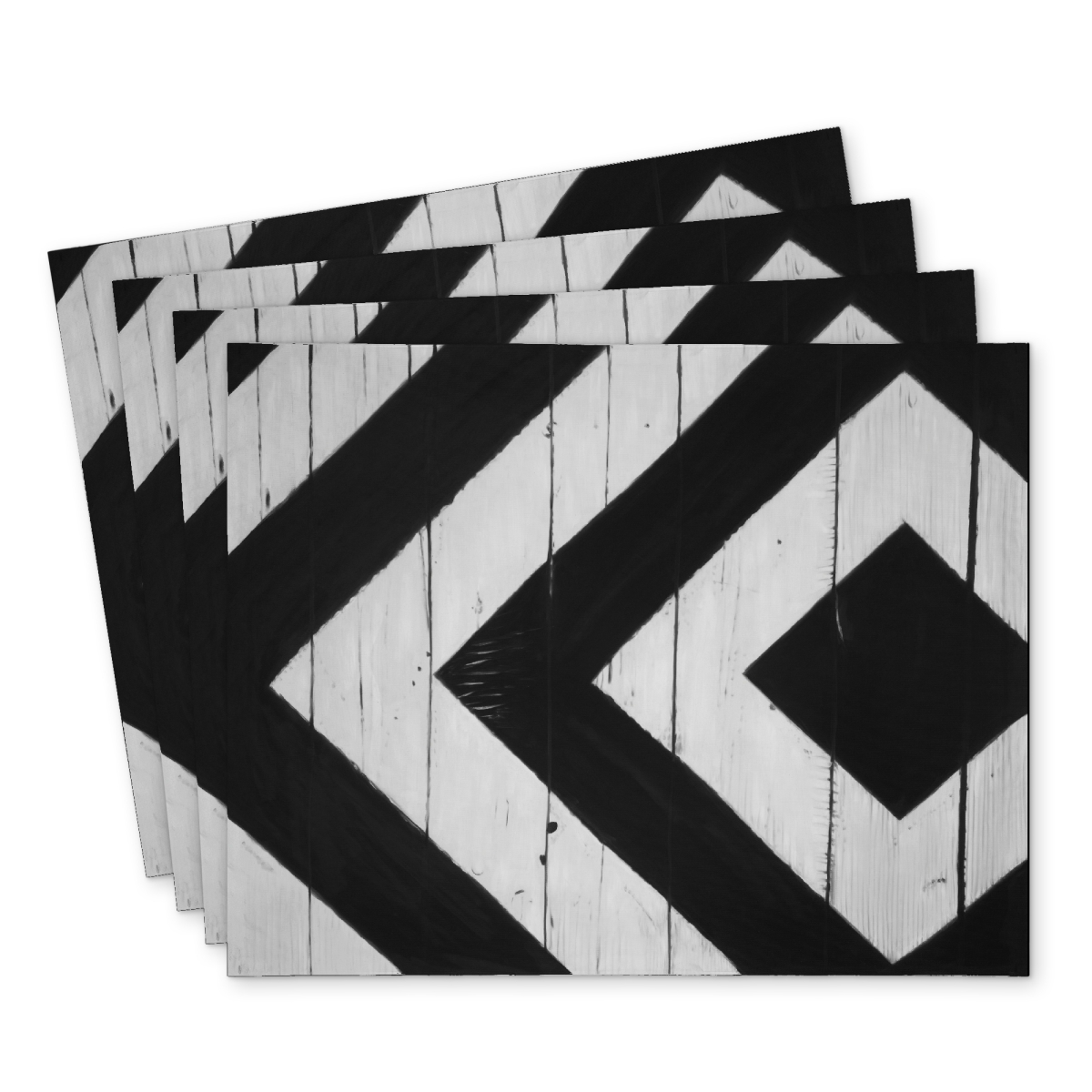 Picture of Begin Home Decor C4PP14181OZMXD 14 x 18 in. Rhombus on Wood - Polyester Placemat for Home Decor - Set of 4