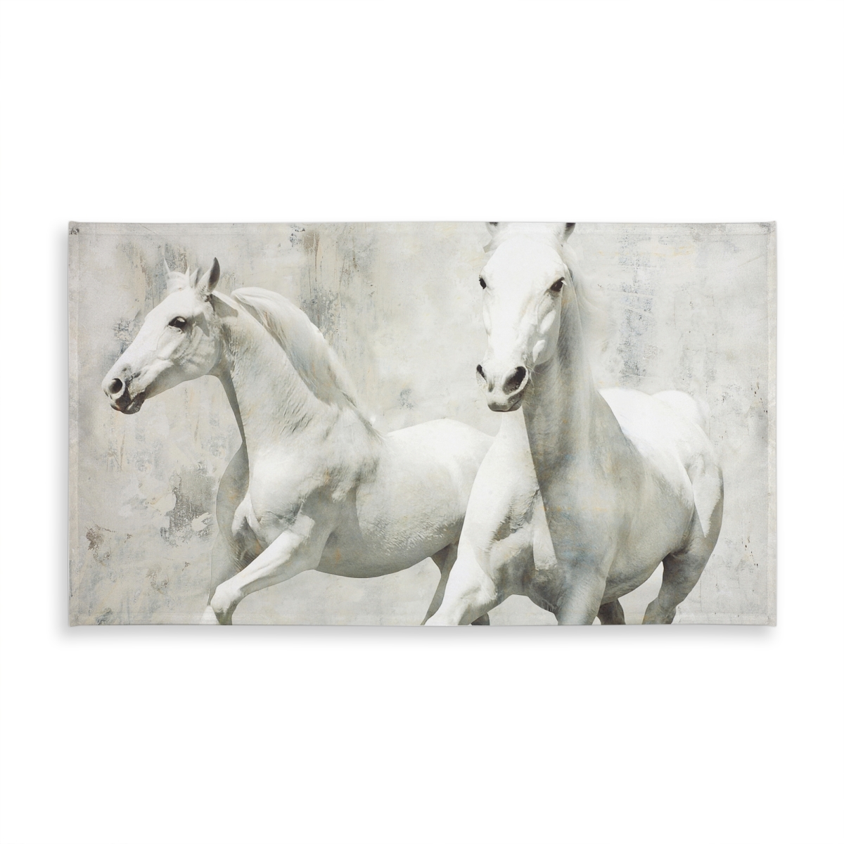 Picture of Begin Home Decor C1TCLRGESDCJQ9 58 x 102 in. Two White Horse Running Tablecloth - Western Home Decor