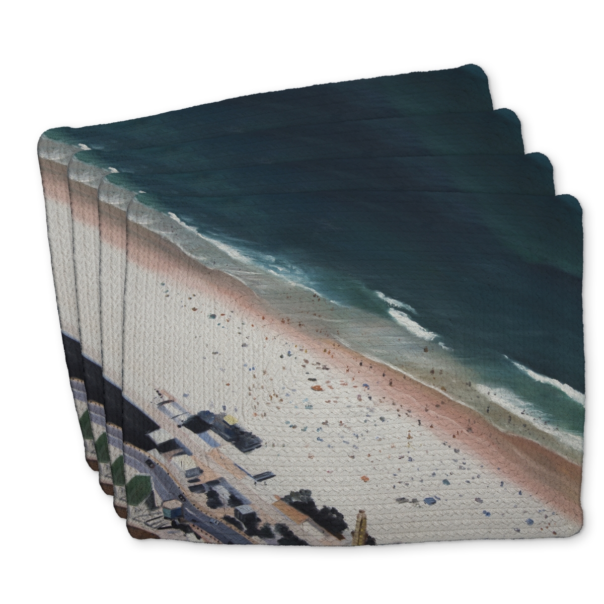 Picture of Begin Home Decor C4BP1418VIVZBC 14 x 18 in. Hot Day At the Beach Braided Polyester Placemat - Home Decor - Set of 4