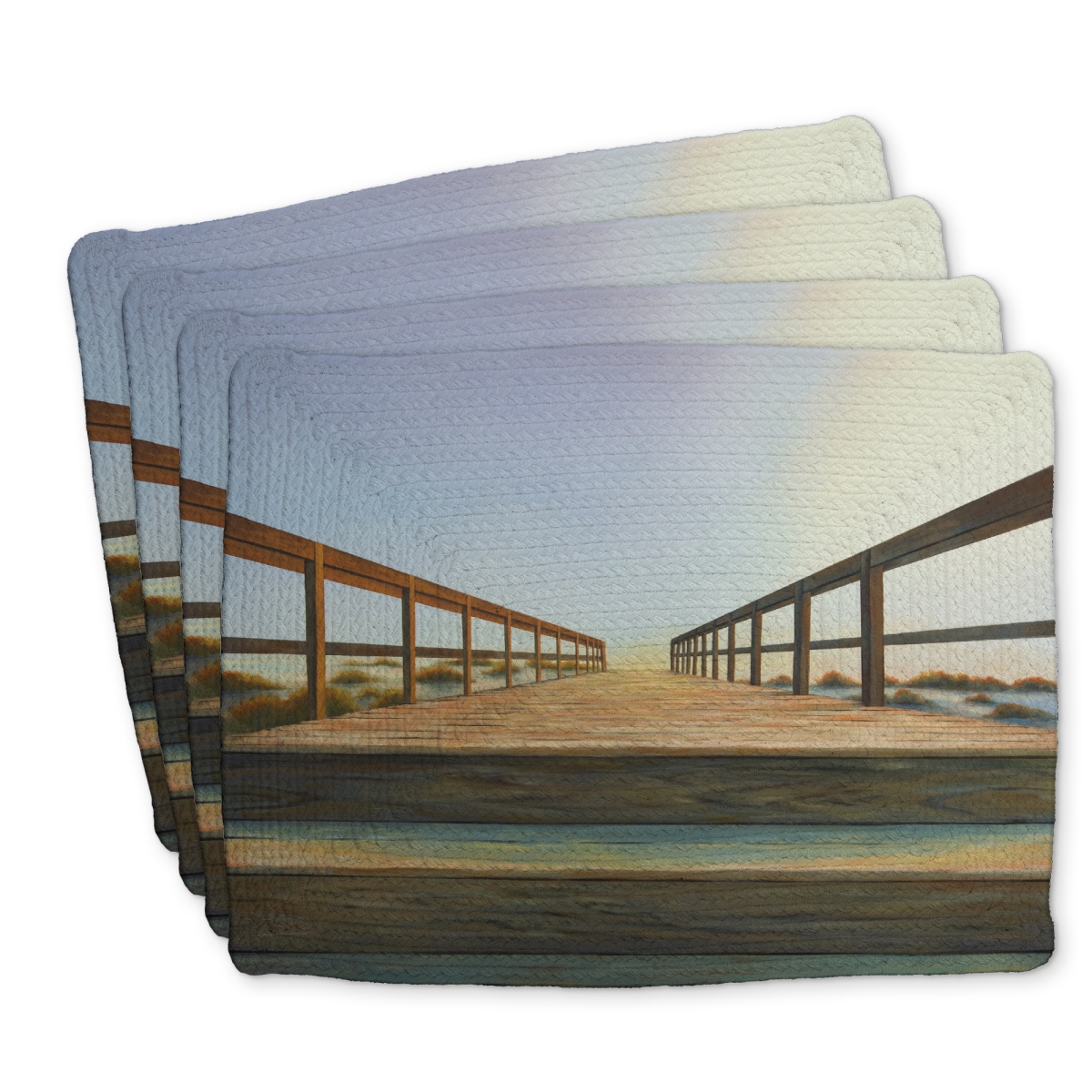 Picture of Begin Home Decor C4BP1418U297O6 14 x 18 in. Footbridge Braided Polyester Placemat - Stylish Home Decor - Set of 4