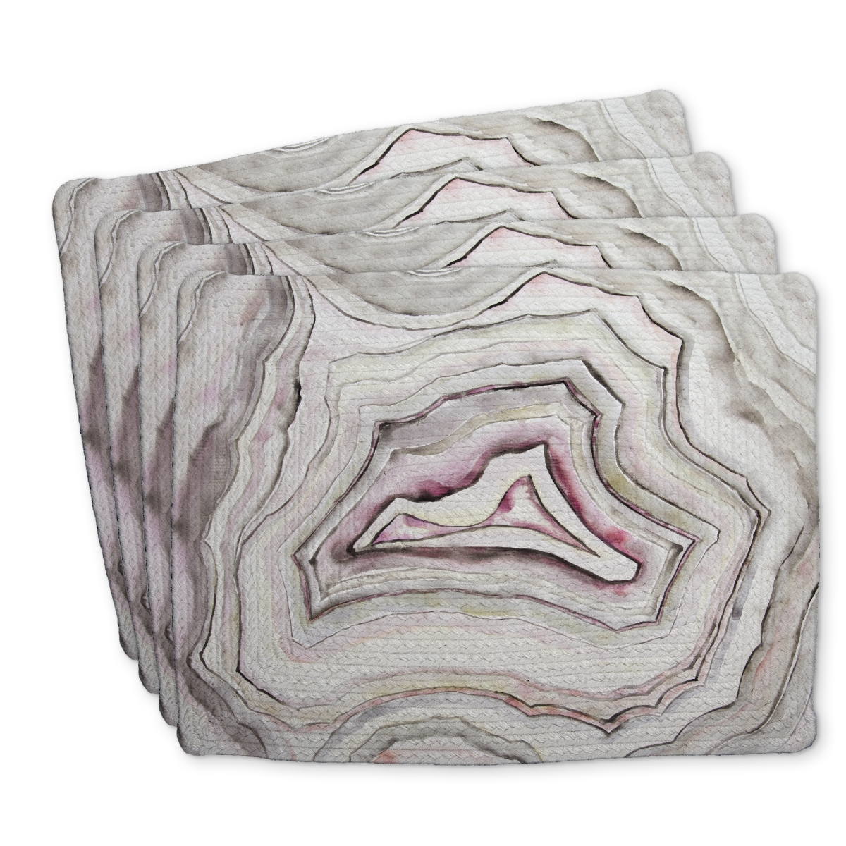 Picture of Begin Home Decor C4BP1418EC5TQI 14 x 18 in. Geode Braided Polyester Placemat - Stylish Home Decor - Set of 4