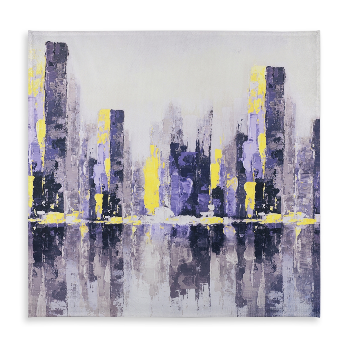 Picture of Begin Home Decor C1TC58588MLFNE 58 x 58 in. Abstract Purple City Tablecloth - Contemporary Home Decor
