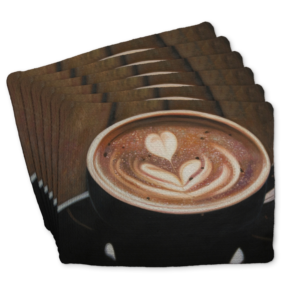 Picture of Begin Home Decor C6BP14187K904S 14 x 18 in. Artistic Cappuccino Braided Polyester Placemat for Home Decor - Set of 6