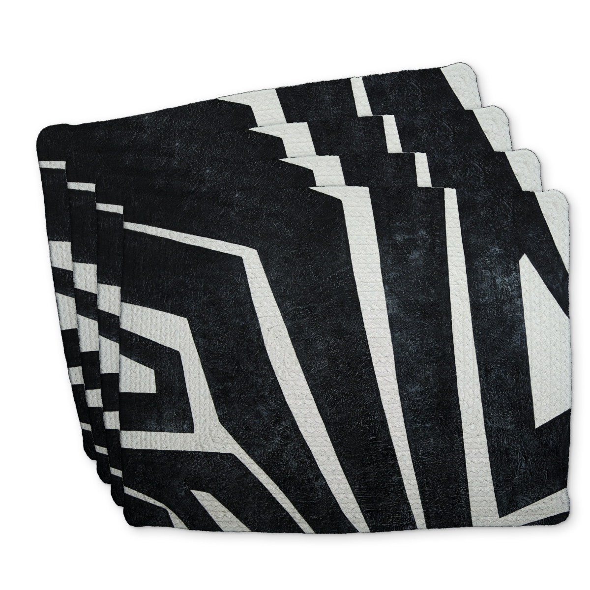 Picture of Begin Home Decor C4BP1418Q6Y712 14 x 18 in. Labyrinth Braided Polyester Placemat - Stylish Home Decor - Set of 4