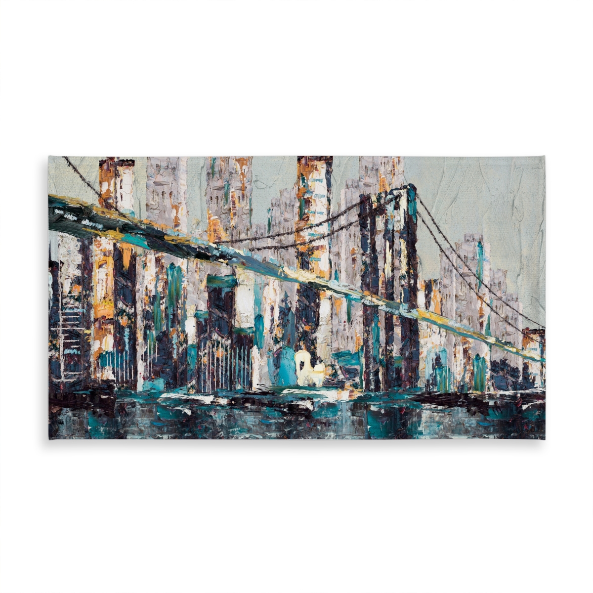 Picture of Begin Home Decor C1TCLRGEYZHDCM 58 x 102 in. Abstract & Texturized Bridge Tablecloth - Contemporary Decor
