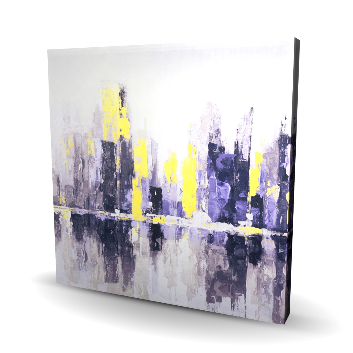 C1RC3636N8883D 36 x 36 in. Abstract & Blurry Cityscape - Contemporary Canvas Art