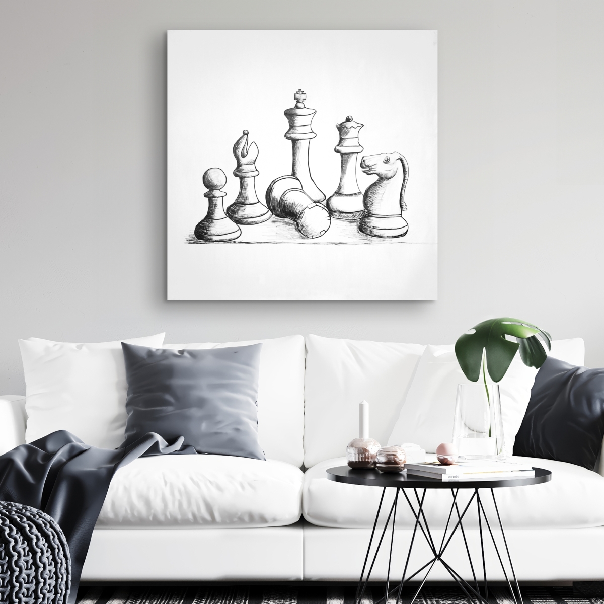 C1RC3232RPZMCR 32 x 32 in. Chess Game Pieces - Sports & Games Office Canvas Home Decor