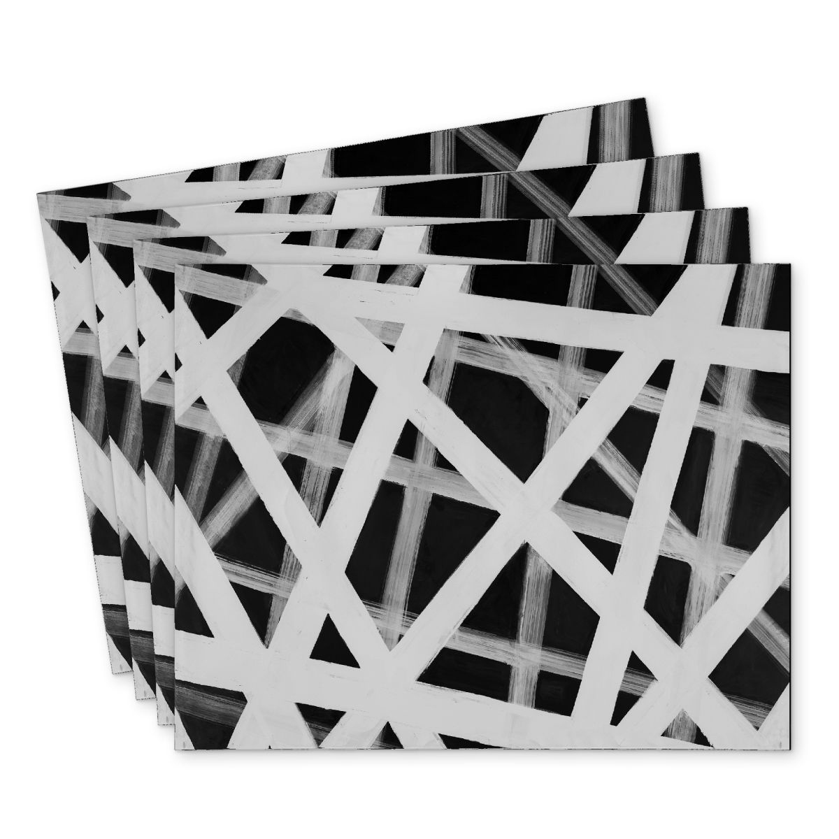 Picture of Begin Home Decor C4PP14187PR8PN 14 x 18 in. Geometric Stripes Polyester Placemat for Stylish Home Decor - Set of 4
