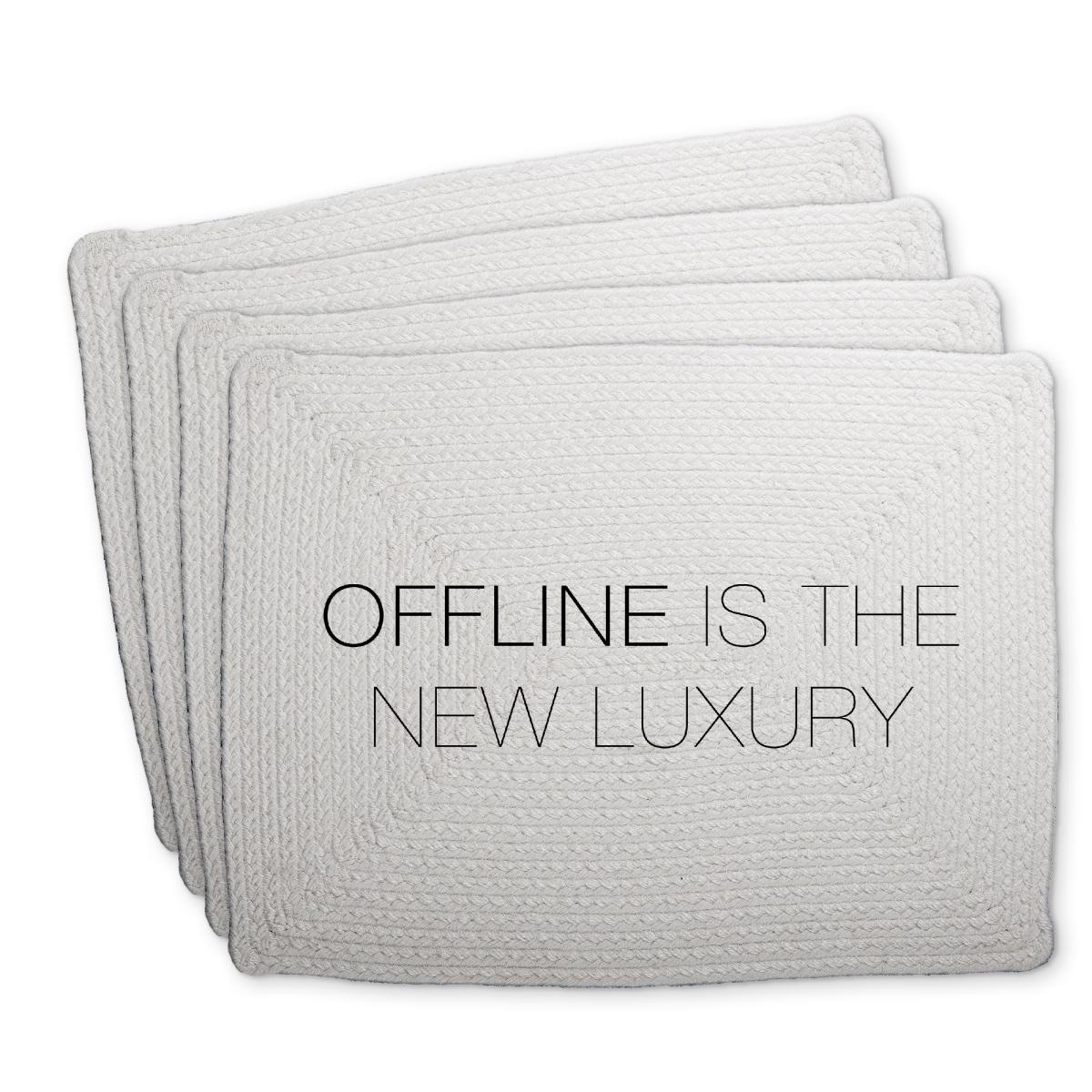 Picture of Begin Home Decor C4BP14187NDX4S 14 x 18 in. Offline is the   Luxury - Braided Polyester Placemat - Set of 4