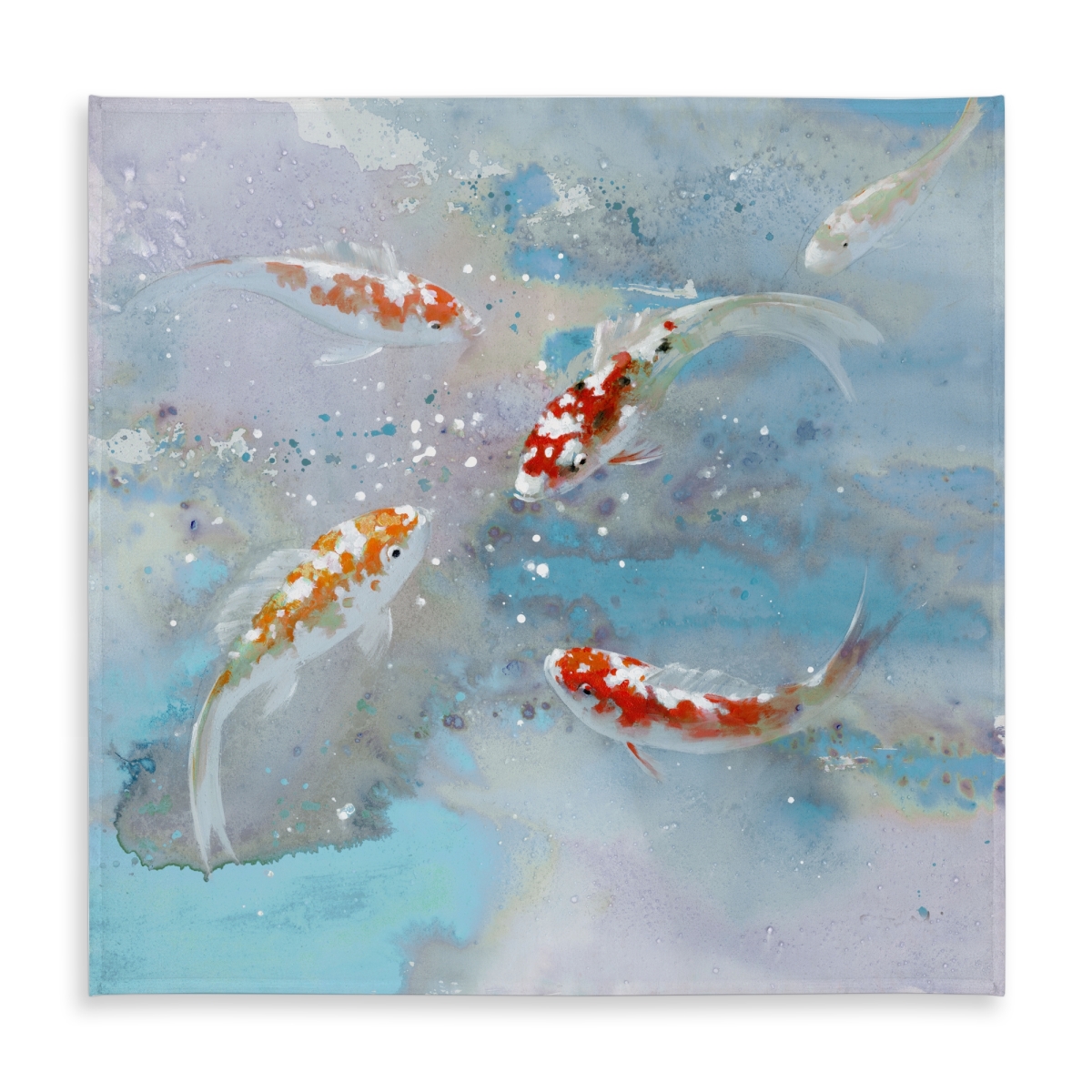 Picture of Begin Home Decor C1TC58587RMPU4 58 x 58 in. Koi Fish Swimming in Blue Water Tablecloth - Exotic Home Decor