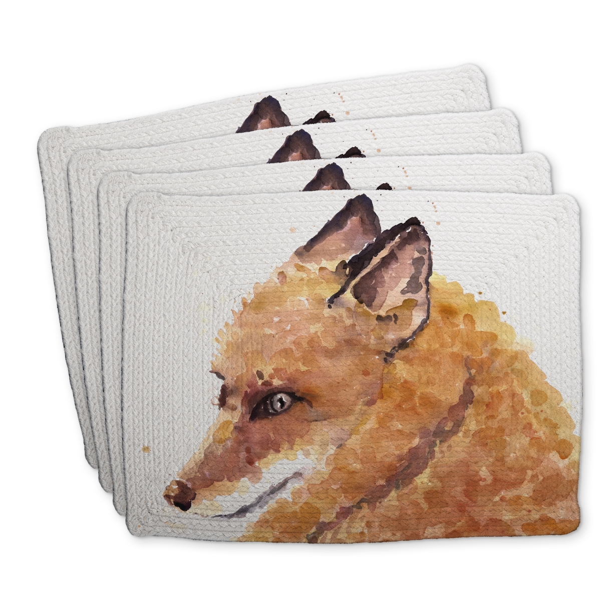 Picture of Begin Home Decor C4BP1418FUWQJA 14 x 18 in. Fox Braided Polyester Placemat - Stylish Home Decor Accessory - Set of 4