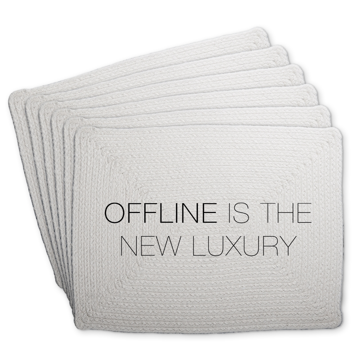 Picture of Begin Home Decor C6BP1418198L0U 14 x 18 in. Offline is the   Luxury - Braided Polyester Placemat - Set of 6