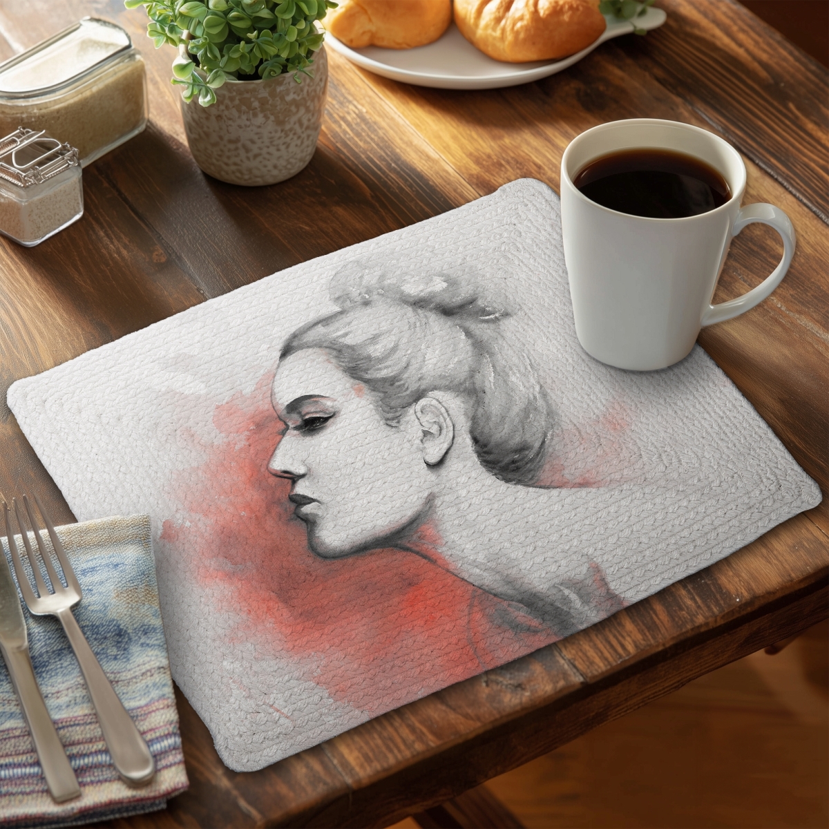 Picture of Begin Home Decor C4BP1418CE61Q9 14 x 18 in. Deliberation Braided Polyester Placemats for Home Decor - Set of 4