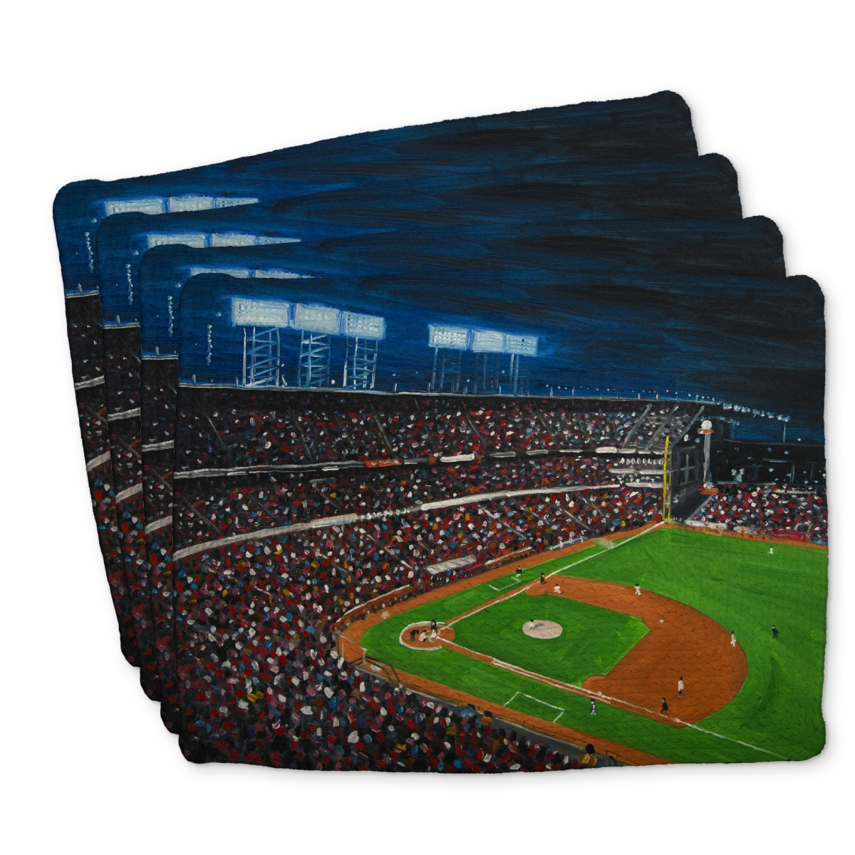 Picture of Begin Home Decor C4BP1418W90KOR 14 x 18 in. Baseball Game Braided Polyester Placemat - Home Decor - Set of 4