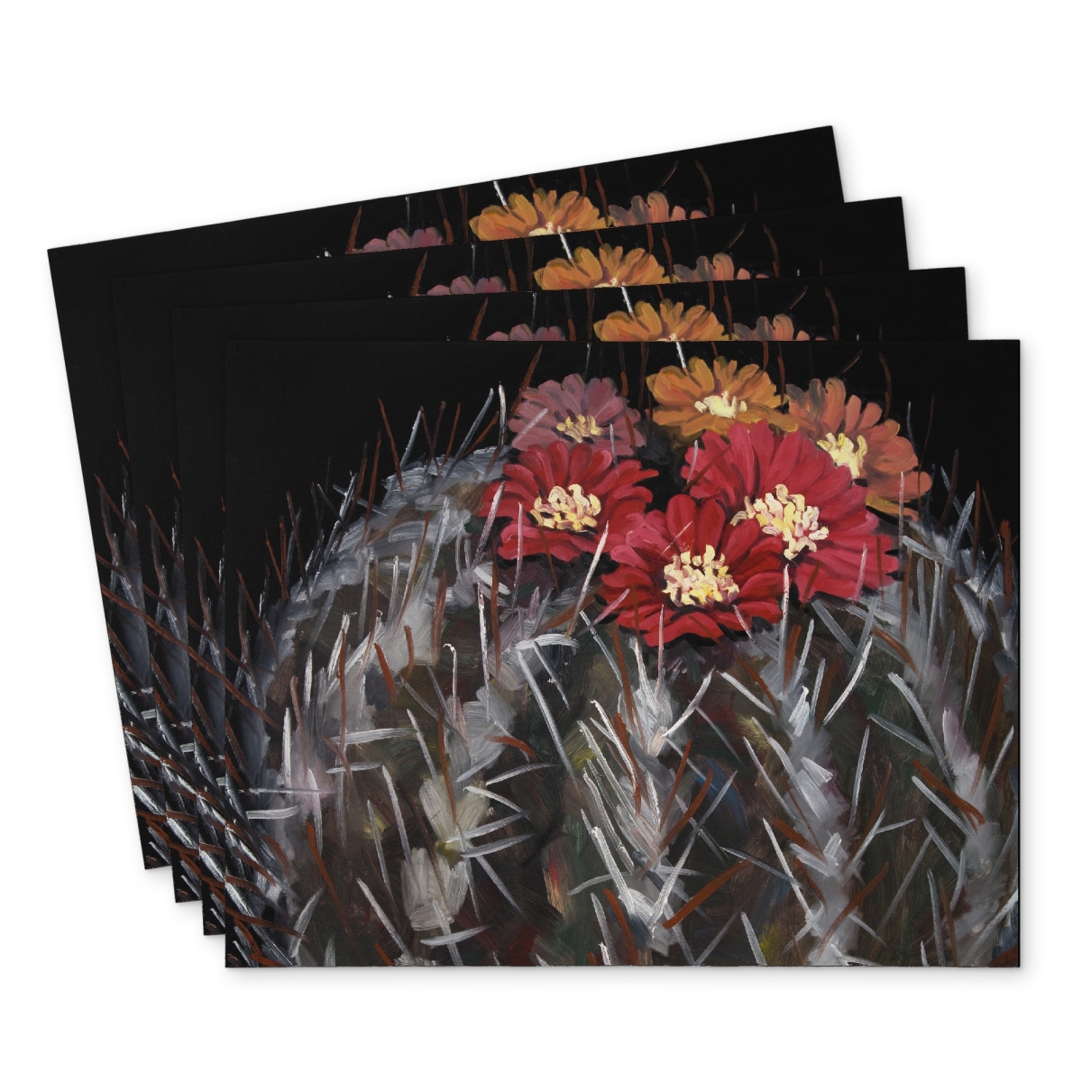 Picture of Begin Home Decor C4PP1418U9KZ3Q 14 x 18 in. Mammillaria Cactus in Bloom - Polyester Placemat - Home Decor - Set of 4