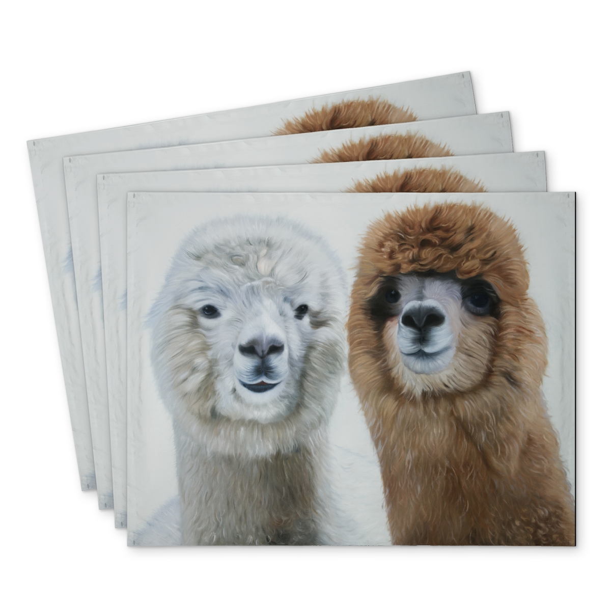 Picture of Begin Home Decor C4PP1418QVTCUS 14 x 18 in. Two Lamas Polyester Placemat - Stylish Home Decor Accent - Set of 4
