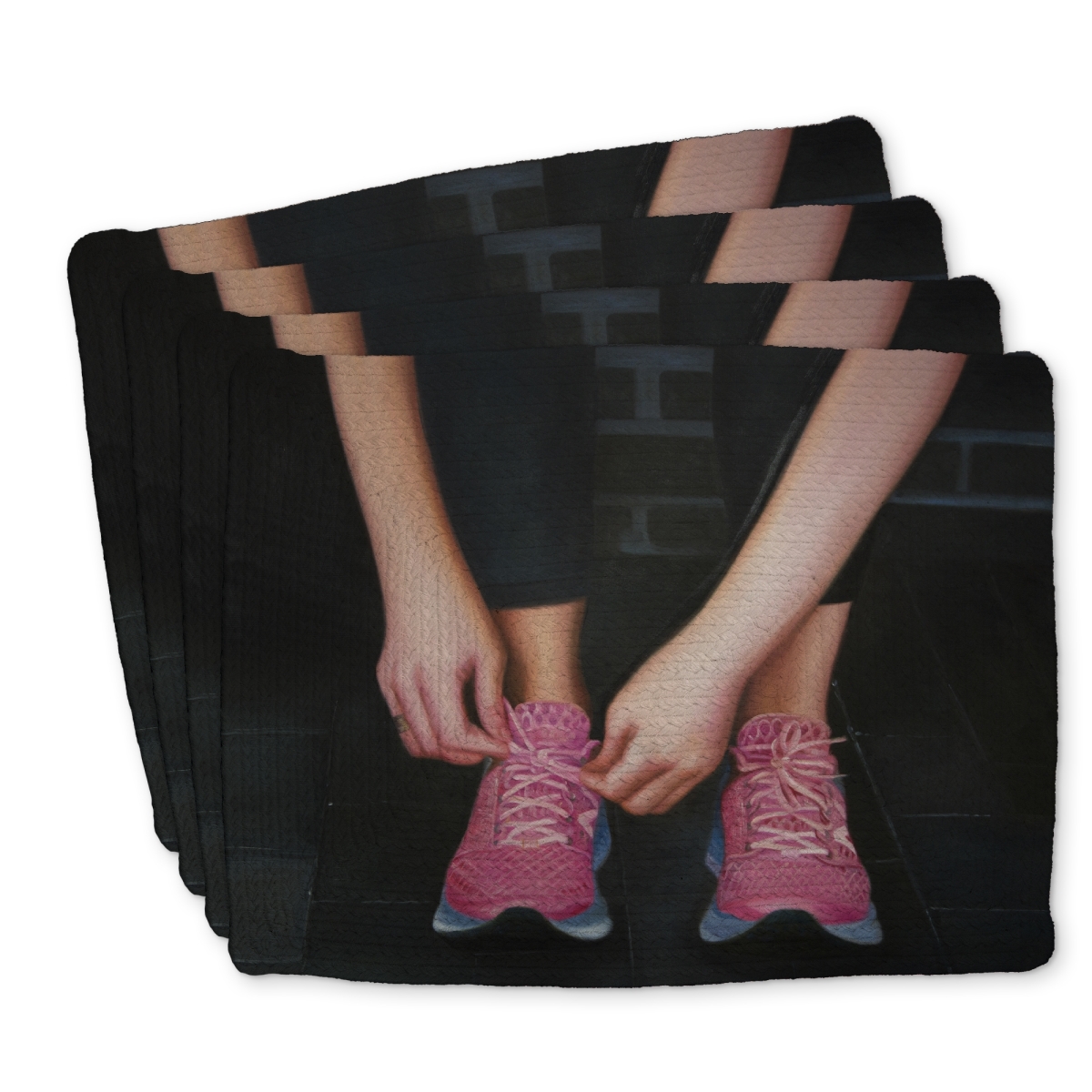 Picture of Begin Home Decor C4BP1418RZQ12N 14 x 18 in. Ready for the Race - Braided Polyester Placemat for Home Decor - Set of 4