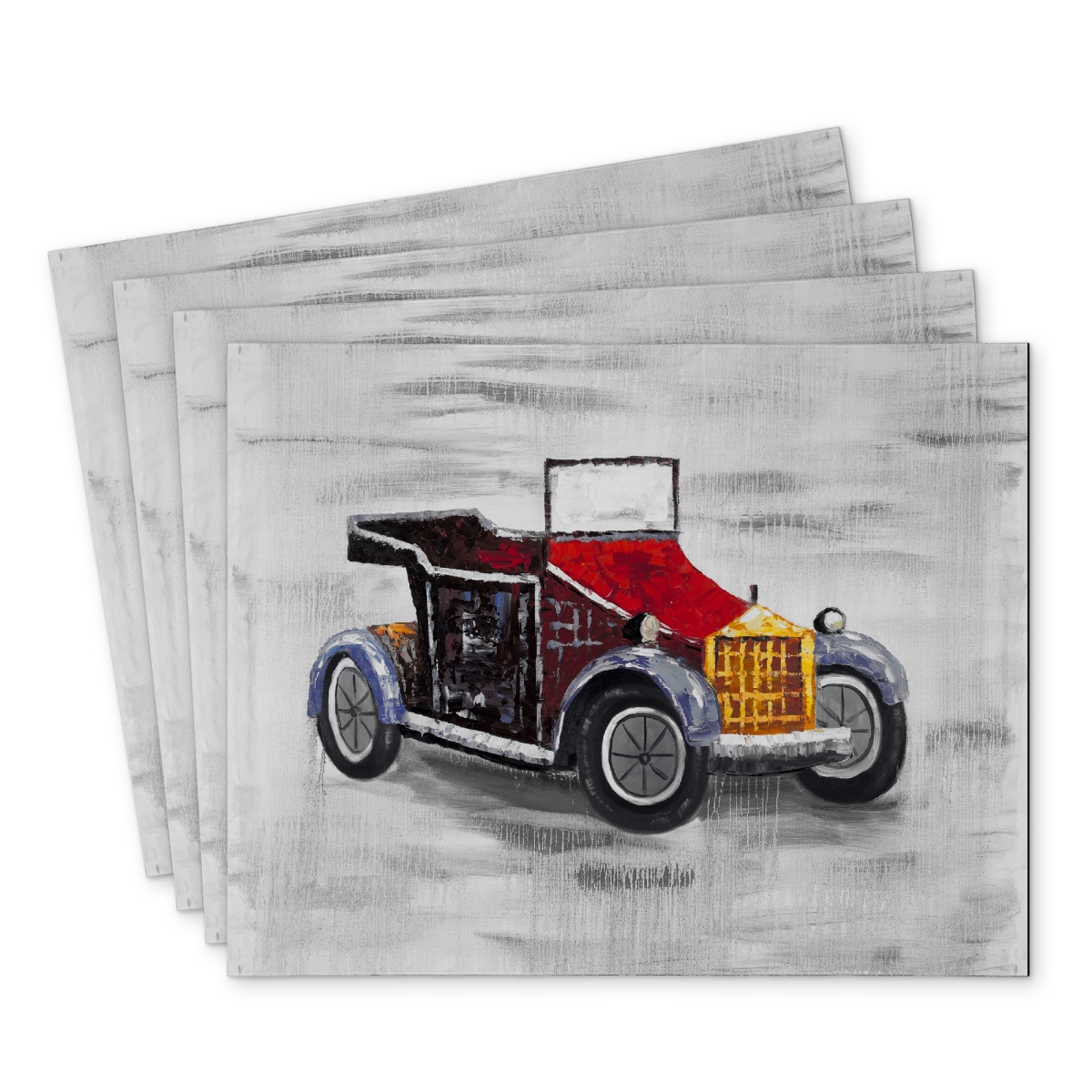 Picture of Begin Home Decor C4PP14184H4PK7 14 x 18 in. Vintage Car with Sunroof Polyester Placemat - Home Decor - Set of 4