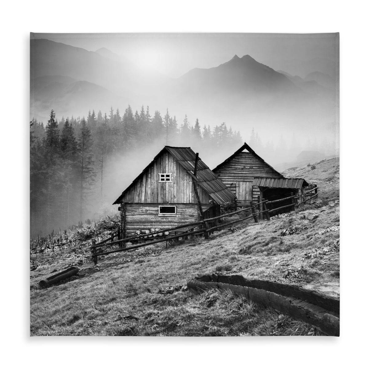 Picture of Begin Home Decor C1TC5858MTA94H 58 x 58 in. Minimalist Trees Tablecloth - Mountain Carpathian Village Decor
