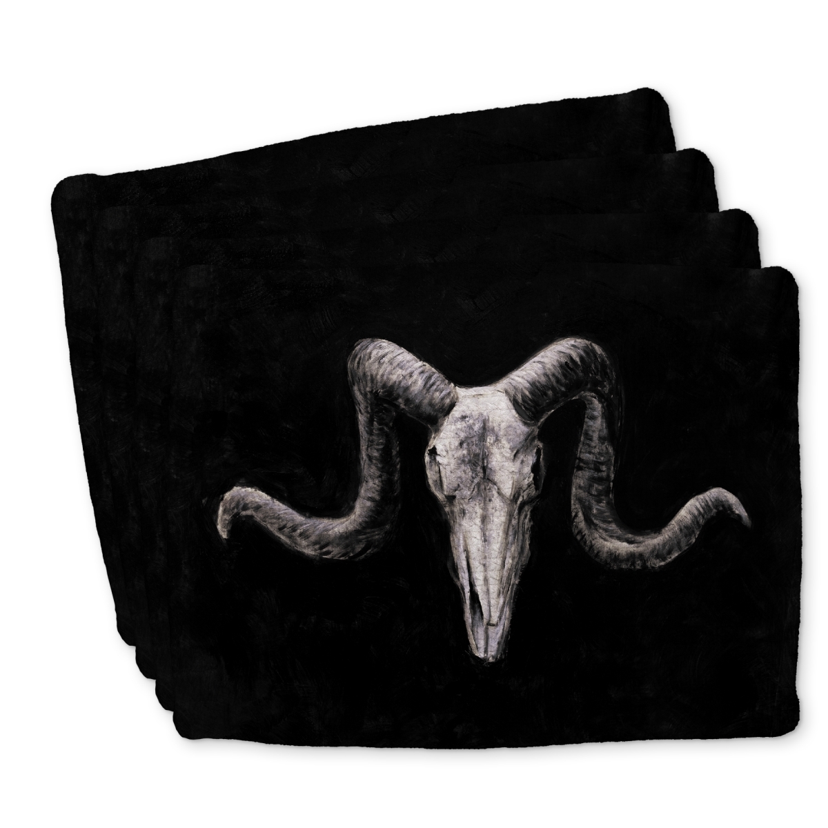 Picture of Begin Home Decor C4BP1418ILSXSJ 14 x 18 in. Skeleton Skulls Grunge Style Braided Polyester Placemat - Home Decor - Set of 4