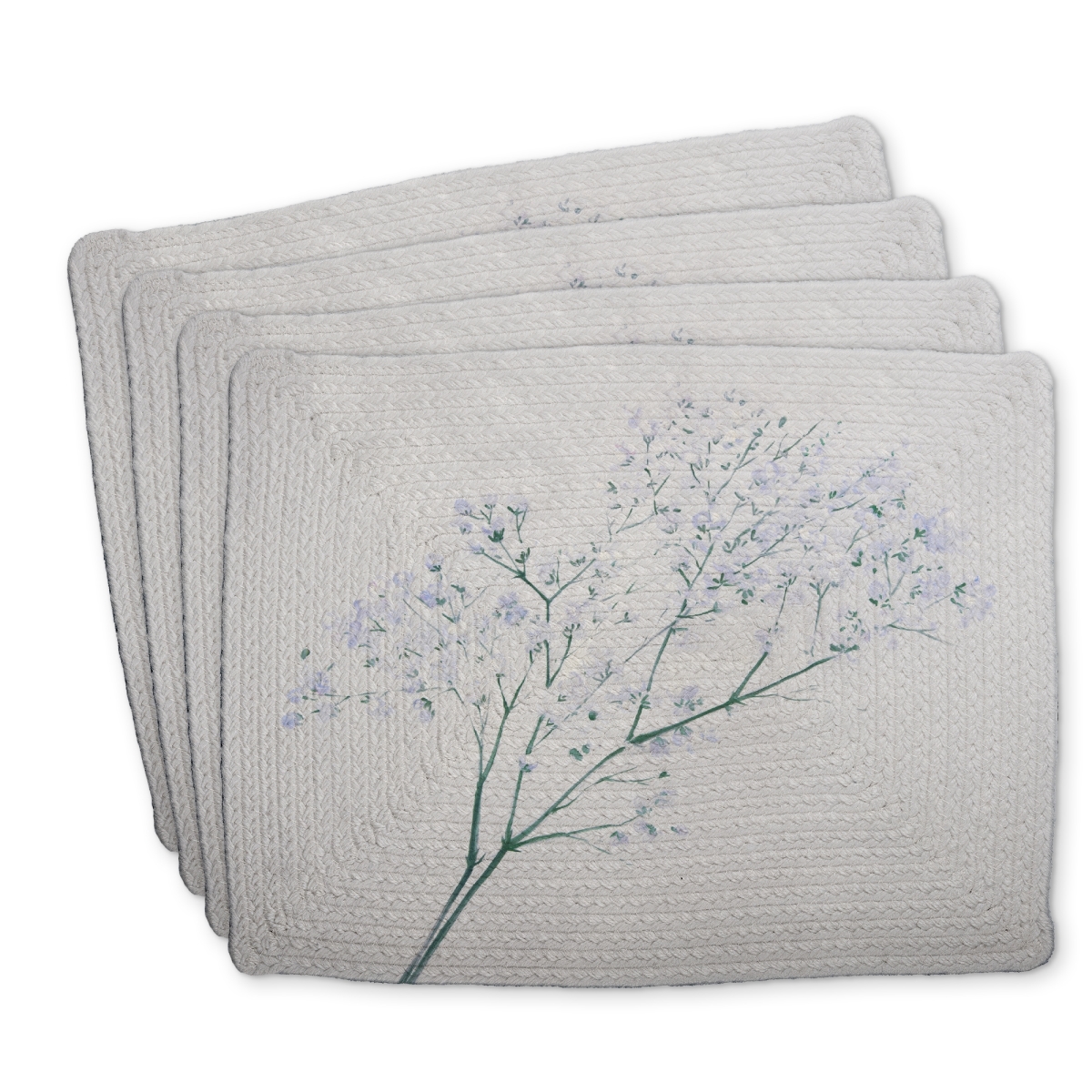 Picture of Begin Home Decor C4BP1418MGI3NF 14 x 18 in. Bouquet of Flowers Babies Breath - Braided Polyester Placemat - Set of 4