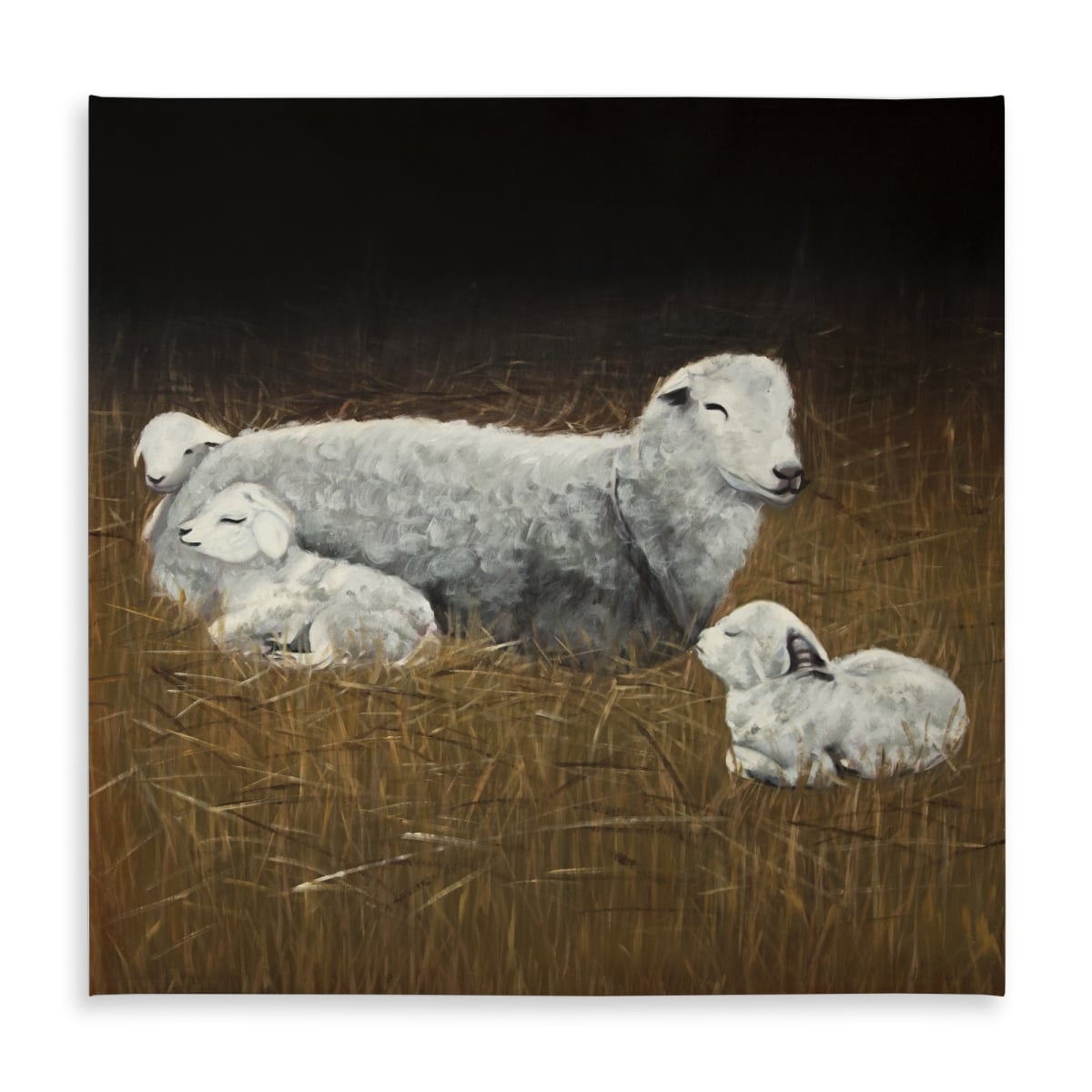 Picture of Begin Home Decor C1TC5858R1CM37 58 x 58 in. Rustic Sheep & Lambs Tablecloth - Indoor & Outdoor Home Decor