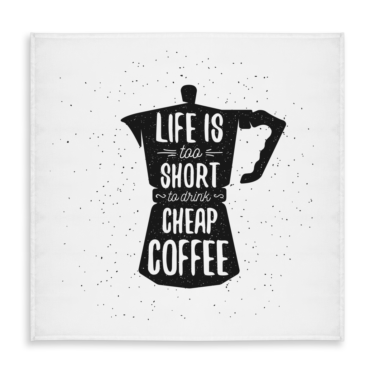 Picture of Begin Home Decor C1TC5858NF4XRR 58 x 58 in. Life & Coffee Tablecloth - Black Minimalist Indoor & Outdoor