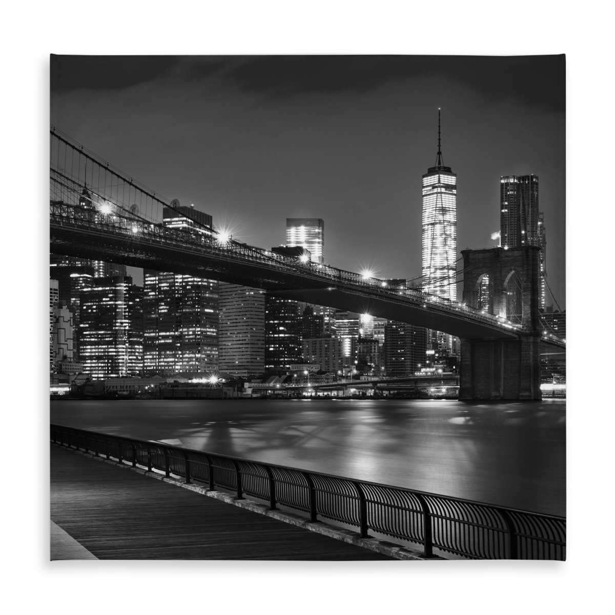 Picture of Begin Home Decor C1TC58580QKFIR 58 x 58 in. City Under the Night Gray Tablecloth - Indoor & Outdoor Decor