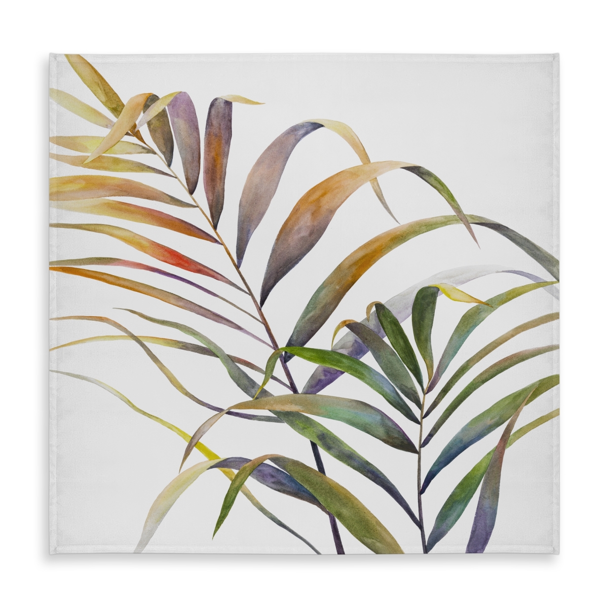 Picture of Begin Home Decor C1TC5858GDR70V 58 x 58 in. Watercolor Tropical Palm Leaves Tablecloth - Exotic Home Decor