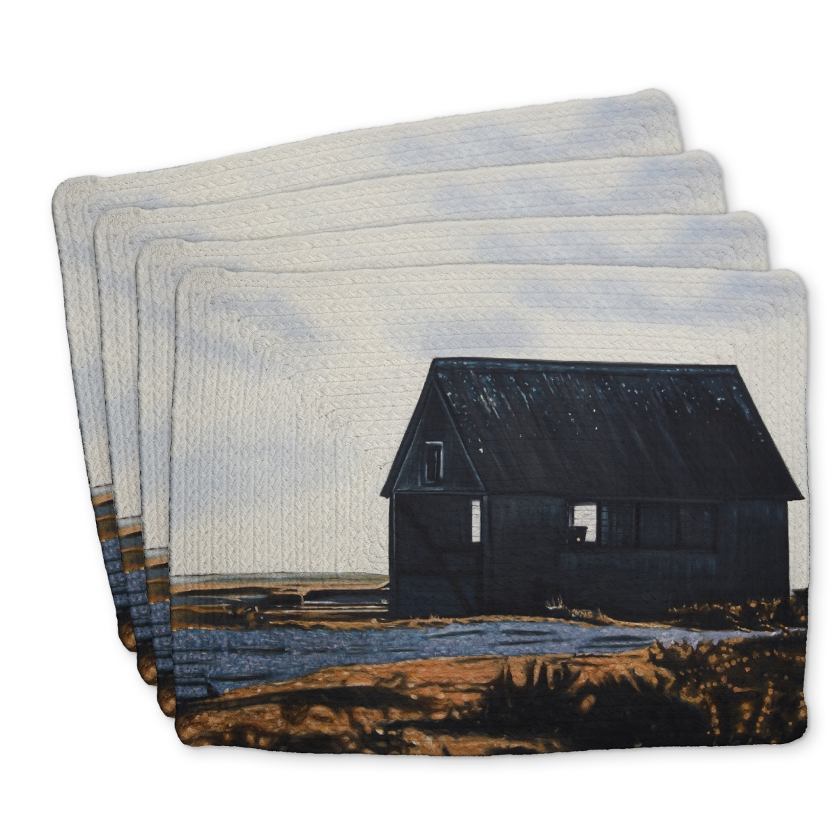 Picture of Begin Home Decor C4BP1418MQUVKM 14 x 18 in. Abandoned Barn Braided Polyester Placemat - Home Decor - Set of 4