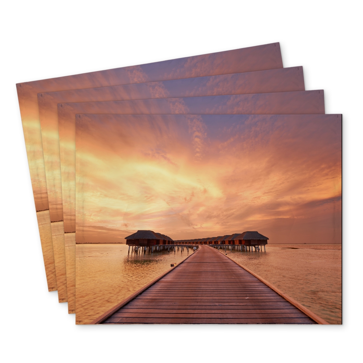 Picture of Begin Home Decor C4PP14188AO43U 14 x 18 in. Sea Villas Polyester Placemat - Stylish Home Decor Accent - Set of 4