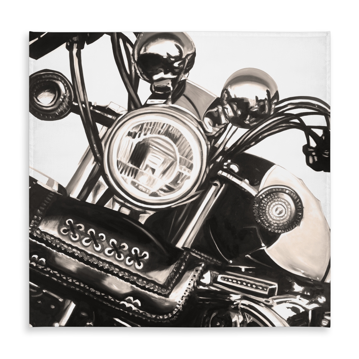 Picture of Begin Home Decor C1TC5858LIKB5N 58 x 58 in. Beige Transportation Tablecloth - Realistic Sepia Motorcycle Decor