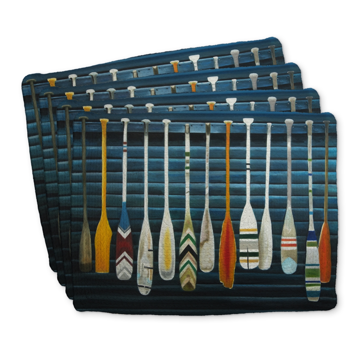 Picture of Begin Home Decor C4BP1418UVKRSZ 14 x 18 in. Paddles - Braided Polyester Placemats for Home Decor - Set of 4